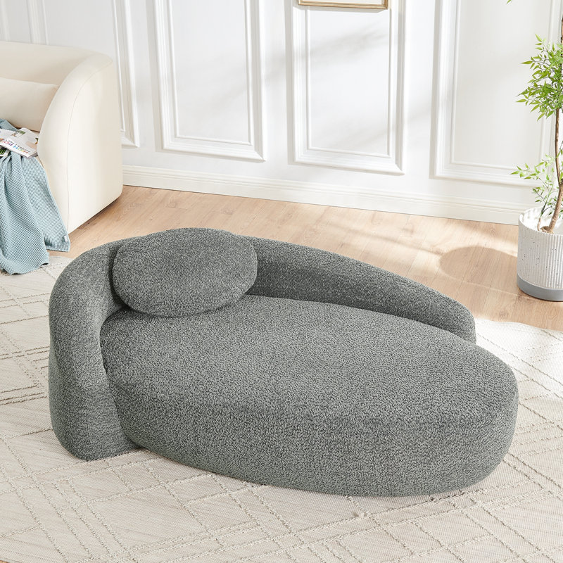 Chaise longue avec accoudoirs latéraux et coussin, Gris foncé