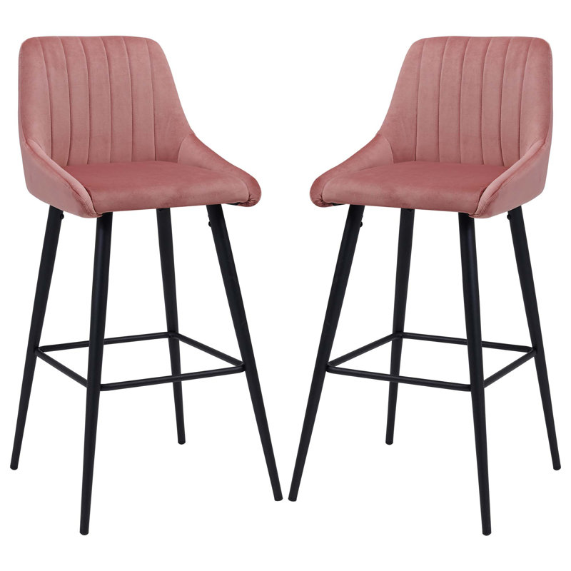 Tabouret de bar 30 po Scheel (ensemble de 2), Rose