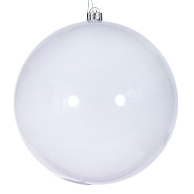 10" White Pearl UV Drilled Ball Ornament, 1 per bag.