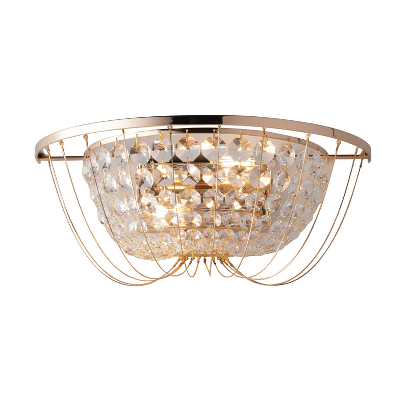 Graddy Aluminium (hammered) Flush Mounted Sconce, Golden, Golden
