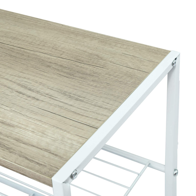 12 Pair Shoe Rack, Oak/White