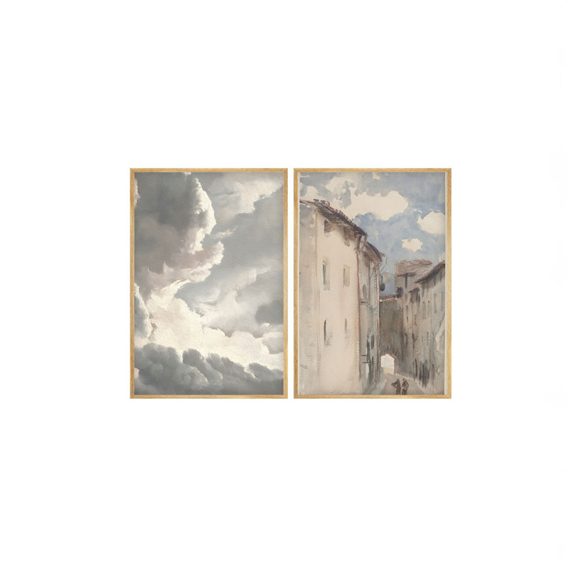 Élégantes peintures décoratives en panneau de fibres à densité moyenne (ensemble de 2), cadre en bois massif, 19,7 po x 27,6 po chacune | 100% panneau de fibres à densité moyenne avec une épaisseur de 0,1 po, cadre 100% en bois massif avec une épaisseur de 0,8 po | Parfait pour le salon et la chambre à coucher