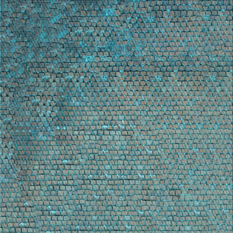 Tapis bleu tissé à la machine, Carré 3 pi