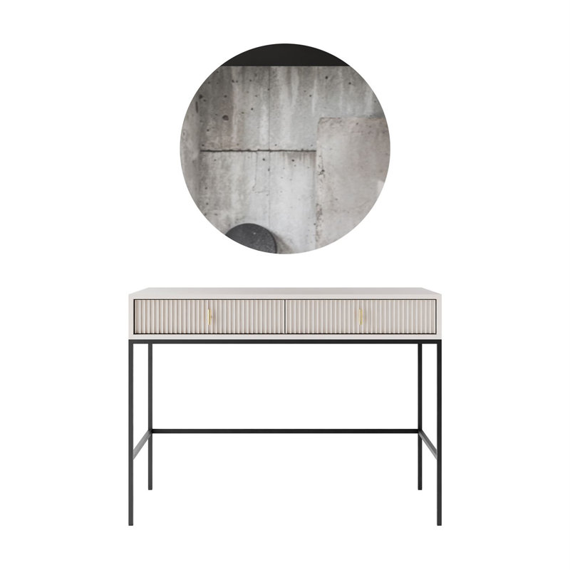 Deonni Dressing Table with Mirror, Cashmere