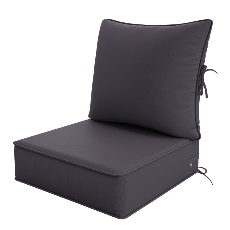 Outdoor 6.5" Thick Deep Seating Seat/Back Cushion, Gray