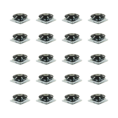 Outwater Industries Metal Threaded Single Star Type Leveler Inserts For 1-1/2 Inch Square Tubing, Heat Treated Steel And Zinc Plated Base, Fits Square 16-18 Gauge Tube, Thread: 1/4-20, 20 Pack