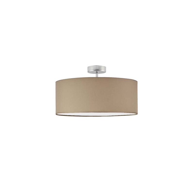 Audriona Semi Flush Mount, Brushed Steel, Beige, 25cm H x 30cm W x 30cm D