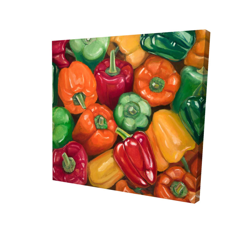 Toile de cuisine colorée avec poivrons colorés | Décoration vibrante