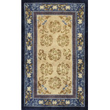Small Scatter Size Vintage Chinese Silk Pile Allover Design Area Rug