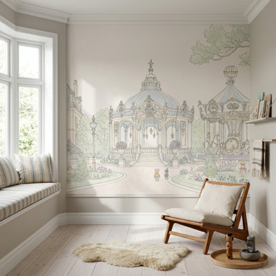 Décoration murale pastel amovible sur fond blanc