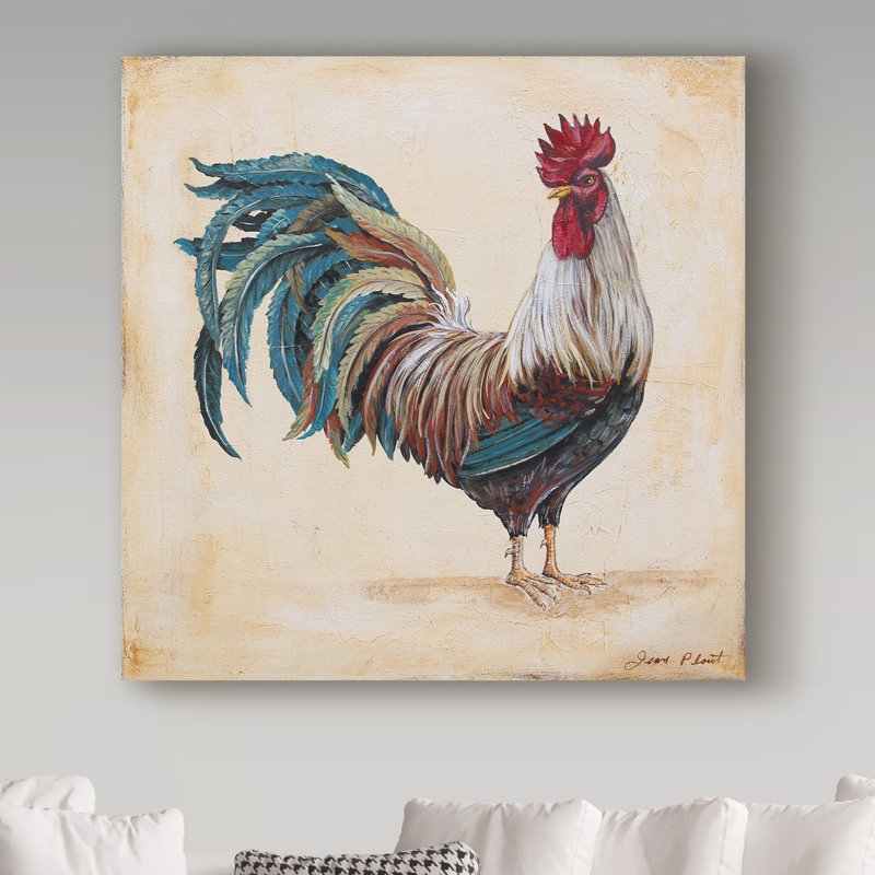 Deagen 'Rooster 4' Print on Wrapped Canvas, 18" H x 18" W x 2" D