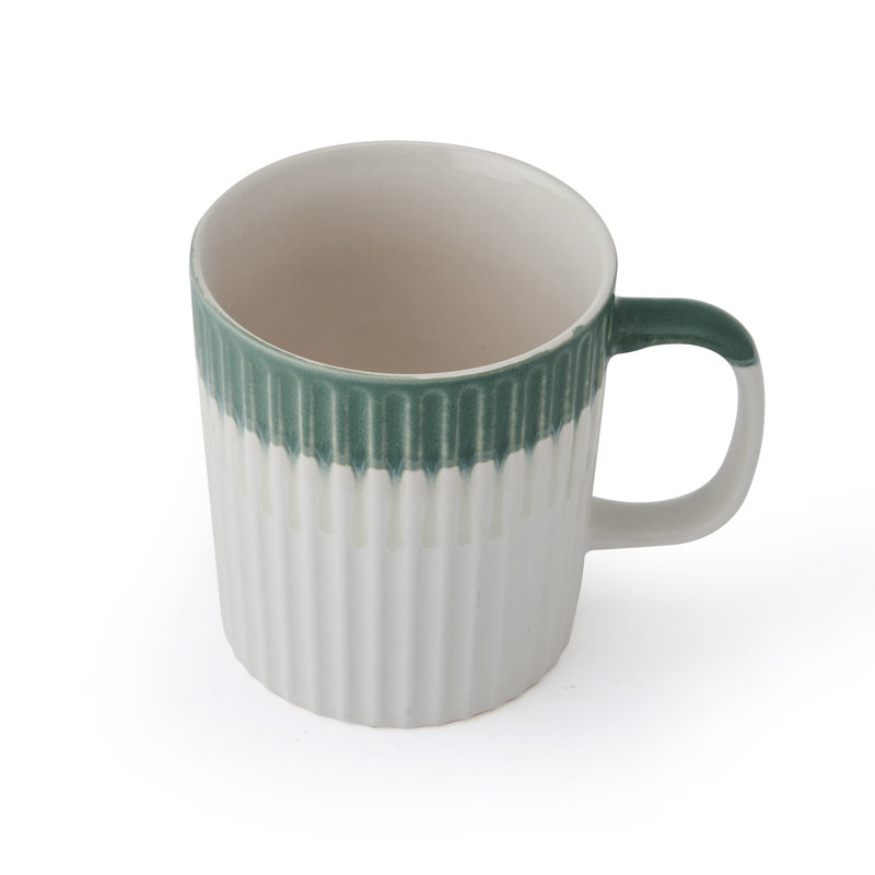 Mikasa Textured Stoneware Mug Set, Set of 4 Durable Stoneware Cups, 410ml, Blue