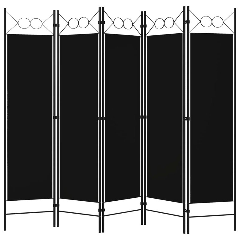 Tati 457.2cm H Folding Room Divider, Black, 5