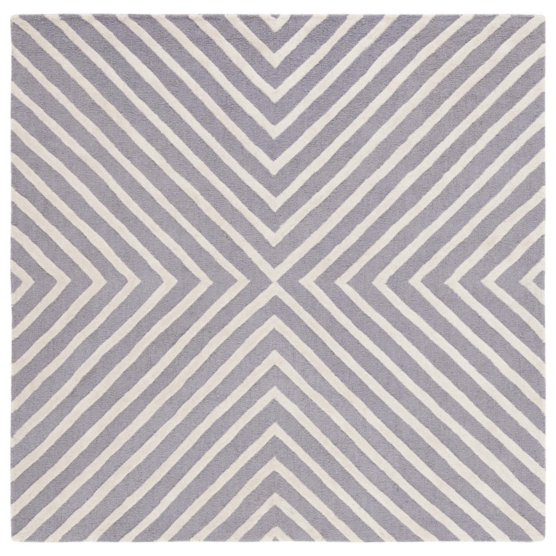 Garibald Hand Tufted Wool Geometric Rug, Square 6'