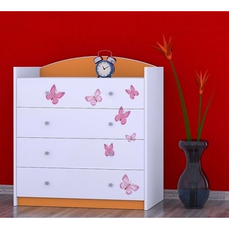 Newcastle Kids 4 - Drawer Chest, Orange