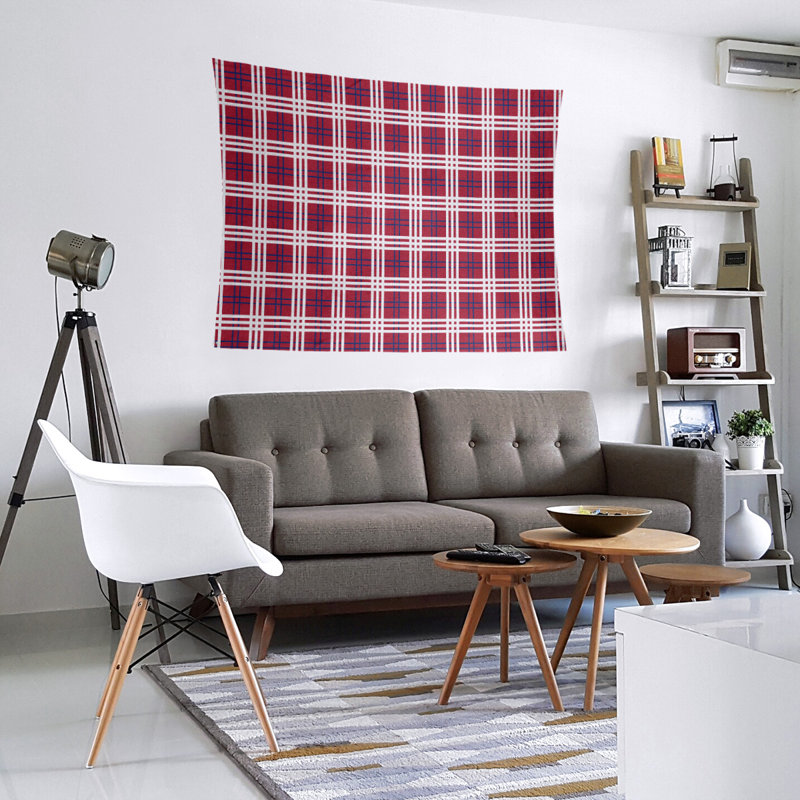 Tapisserie de luxe en microfibre New England, H 27,5 po x l 37,5 po, Rouge / bleu foncé / blanc