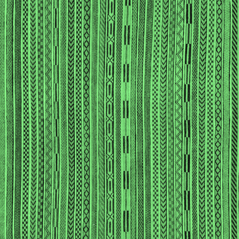 Tapis lavables à la machine à motif abstrait vert émeraude 2310, Carré de 6 pi