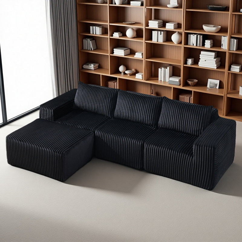 Canapé modulaire Modern, Tissu noir