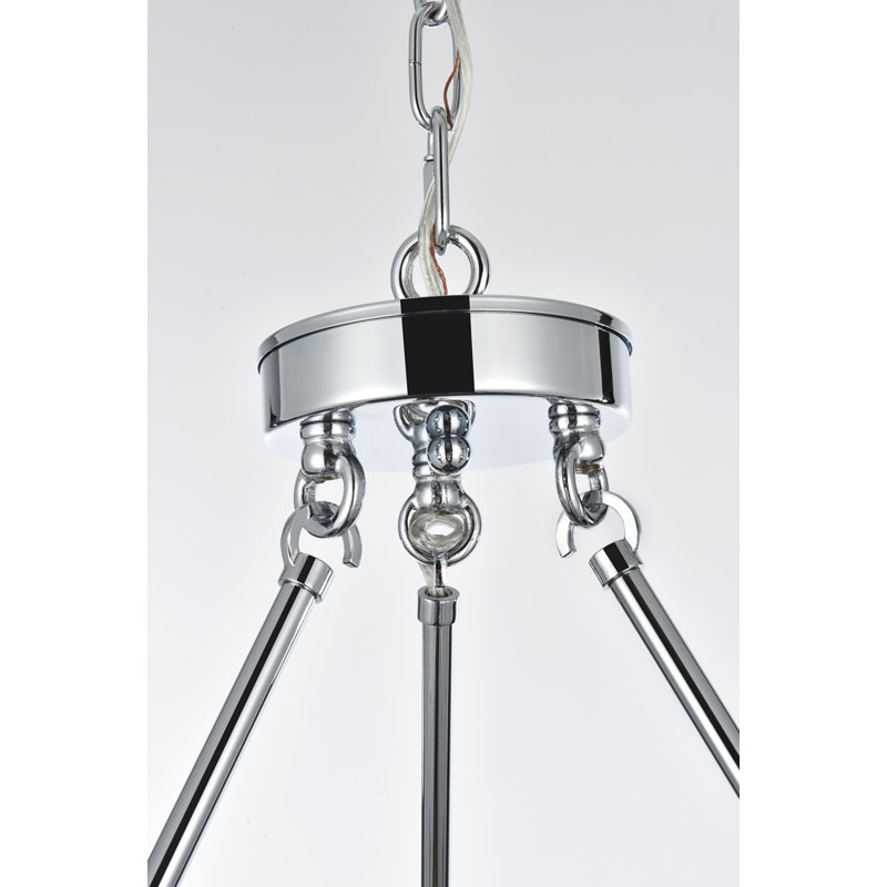 Lustre 32 pouces Enrique, H 27 po x l 32 po x P 32 po, Chrome chrome