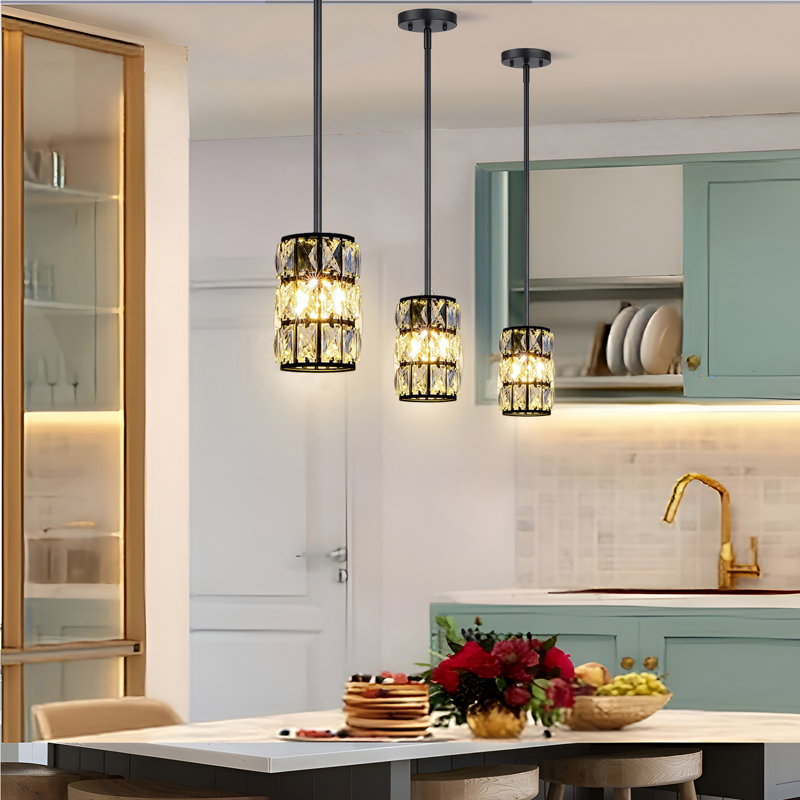 Mini luminaire suspendu moderne en cristal 3Pack