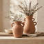 Ensemble de 2 vases décoratifs décoratifs de style rustique texturé - brun-387840009-387840007