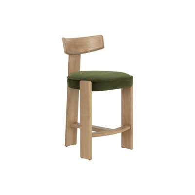 Horton Upholstered Bar Stool with Solid Wood Frame