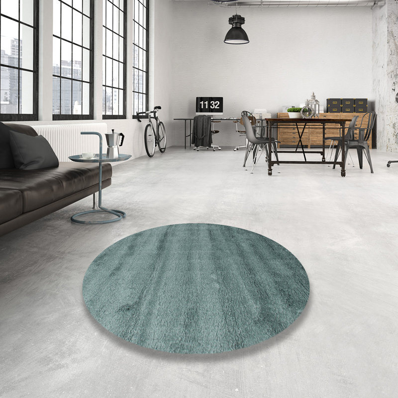 Tapis de zone vert contemporaine, Rond 5 pi