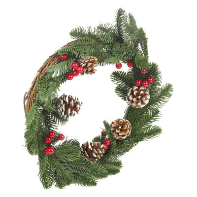 Faux Pinecones 35cm Wreath