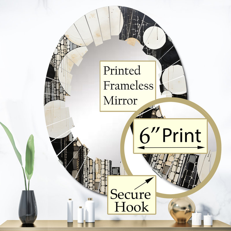 Reg - Miroir mural moderne ovale, 36 po x 24 po
