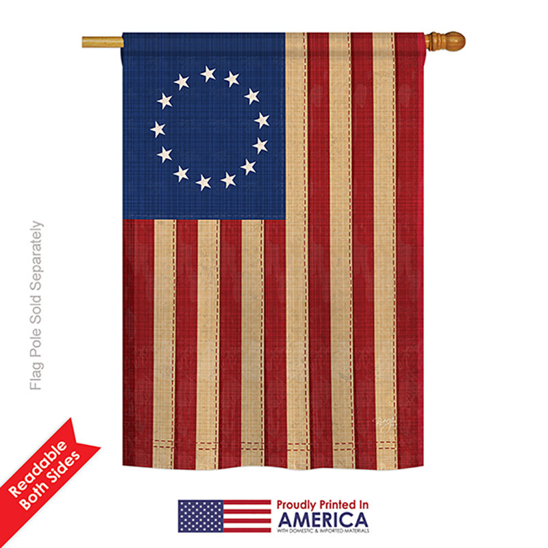 Drapeau de maison / jardin Betsy Ross, H 40 po x l 28 po