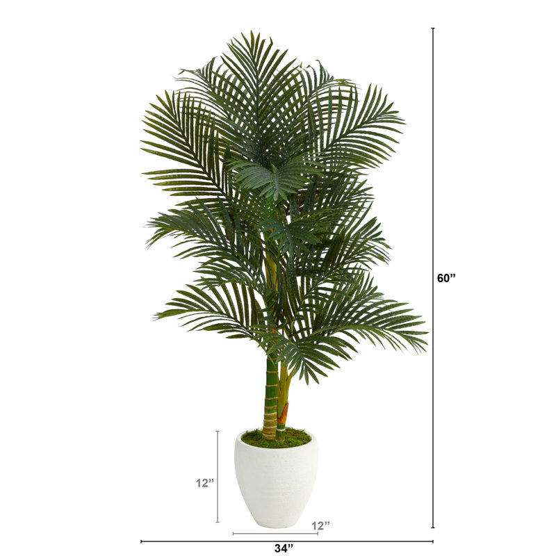 60'' Faux Palm Tree in Clay Planter