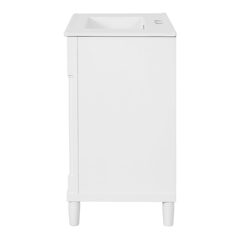 Meuble-lavabo sur pied 30 po avec lavabo, meuble-lavabo autoportant, Blanc