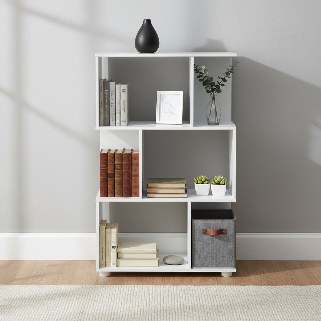 Latitude Run® Modern Staggered 3-shelf Bookcase, 38