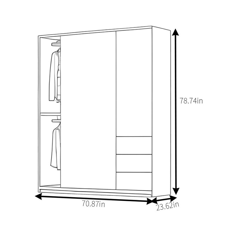 Armoire classique rétro, H 78,74 po x l 70,87 po x P 23,62 po