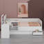 Lit plateforme en bois avec tiroirs, tablettes et coiffeuse-921455888