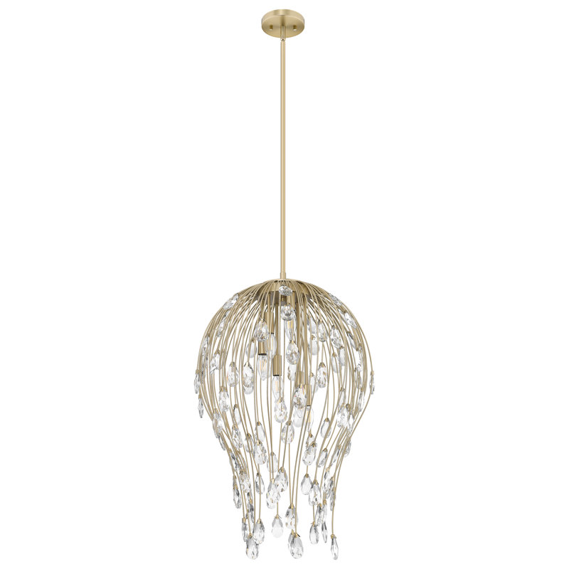 Luminaire suspendu moderne en or 18 pouces Gabriella, Doré