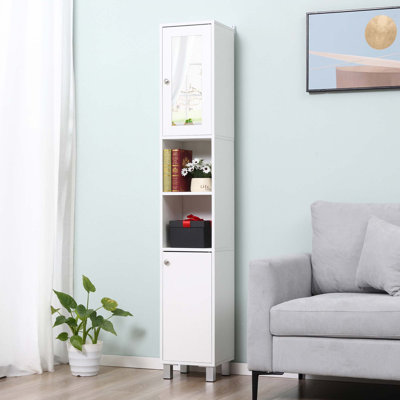 Armoire de rangement haute avec miroir
