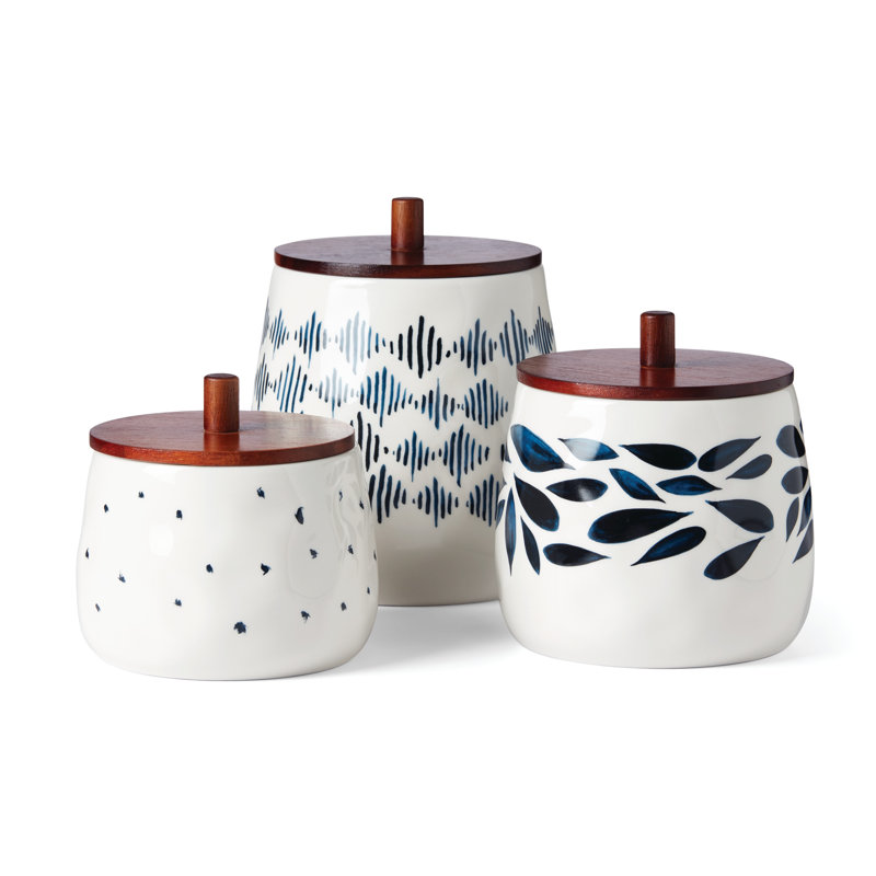 Ensemble de 3 bocaux Lenox Blue Bay