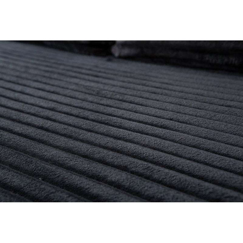 Canapé modulaire en flanelle 106,3 po, Orienté à gauche (vu de face), Nylon noir