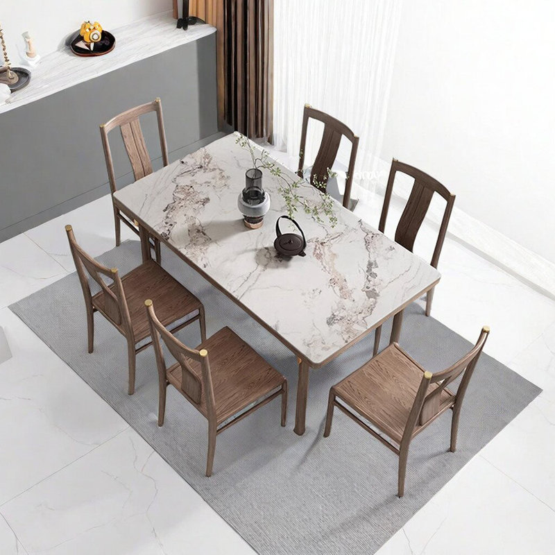 ensembles de table de salle à manger en bois massif, H 29,52 po x L 55,11 po x l 31,49 po