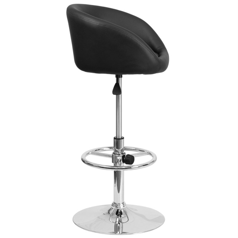 Tabouret de bar rotatif à hauteur ajustable Nordin, Black Vinyl
