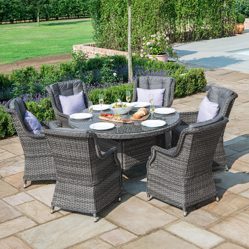 Mitcheldean 6 Seat Round Rattan Dining Set