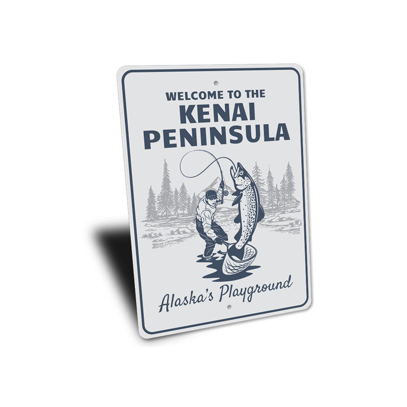 Plaque en aluminium de la péninsule de Kenai, H 14 po x l 10 po x P 0,04 po
