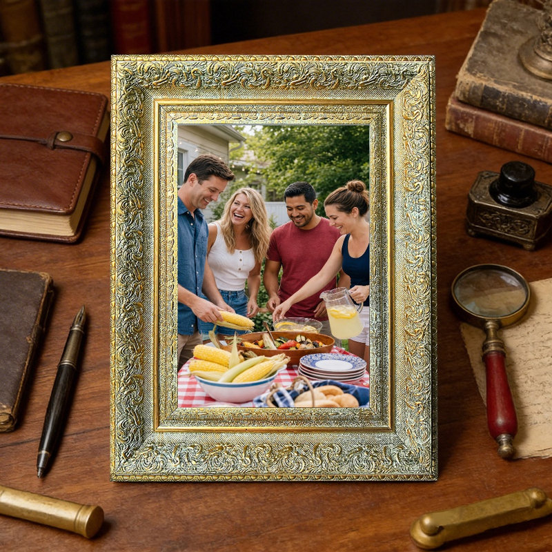 Cadre photo élégant avec plexiglas 11PC x 14 "or antique 1PC, Antique Gold, 1, 11" W x 14" H