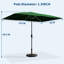 Parasol rectangulaire 10 'x 6,5' avec manivelle et bouton poussoir inclinable pour le jardin, la terrasse, la pelouse-447903014