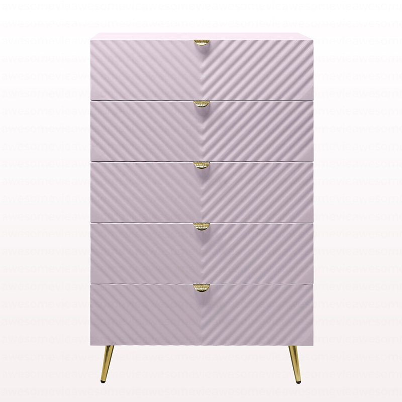 Commode rose de style moderne à finition ultrabrillante