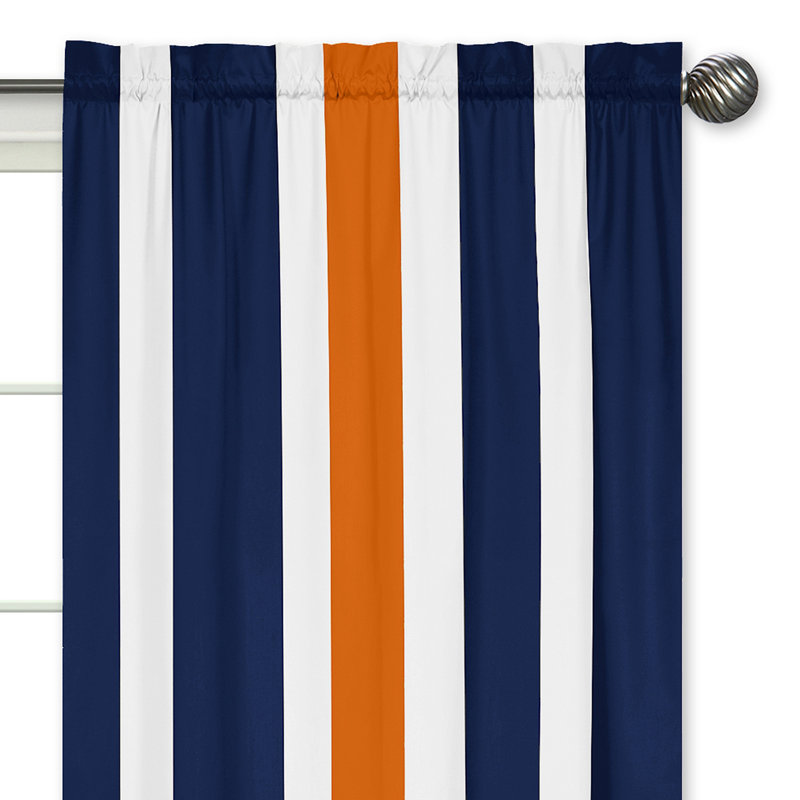 Stripe Solid Semi-Sheer Rod Pocket Curtain Panels
