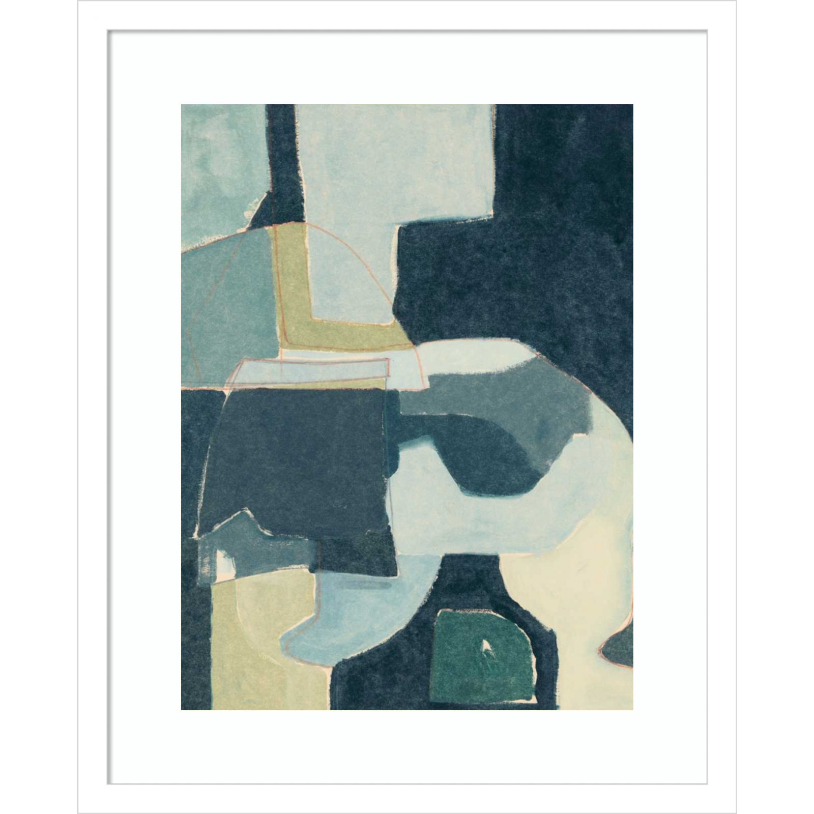 Blue Note III by Rob Delamater, White Framed, 21" H x 17" W x 1" D