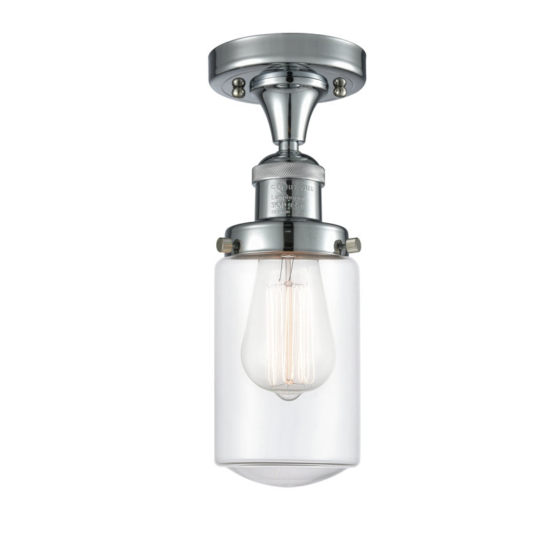 Plafonnier semi-encastré 4,5 po Saroyan, Ampoule DEL 6 watts Vinage, Transparent, Chrome poli
