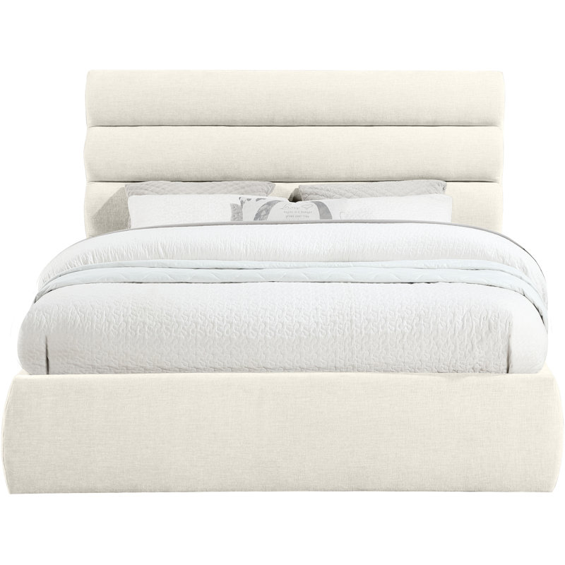 Lit en tissu Adam Chenille, Cream, Queen